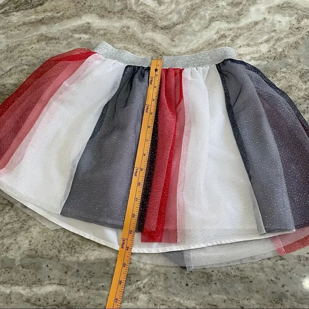 CAT & Jack Sparkly Red White and Blue Tutu Size M(7/8)